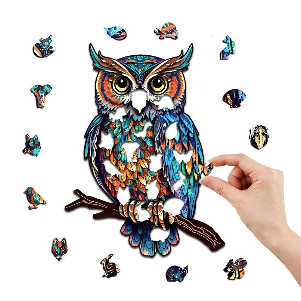 Enchanting Owl Haven - Wooden Jigsaw Puzzle - Wooden Puzzle