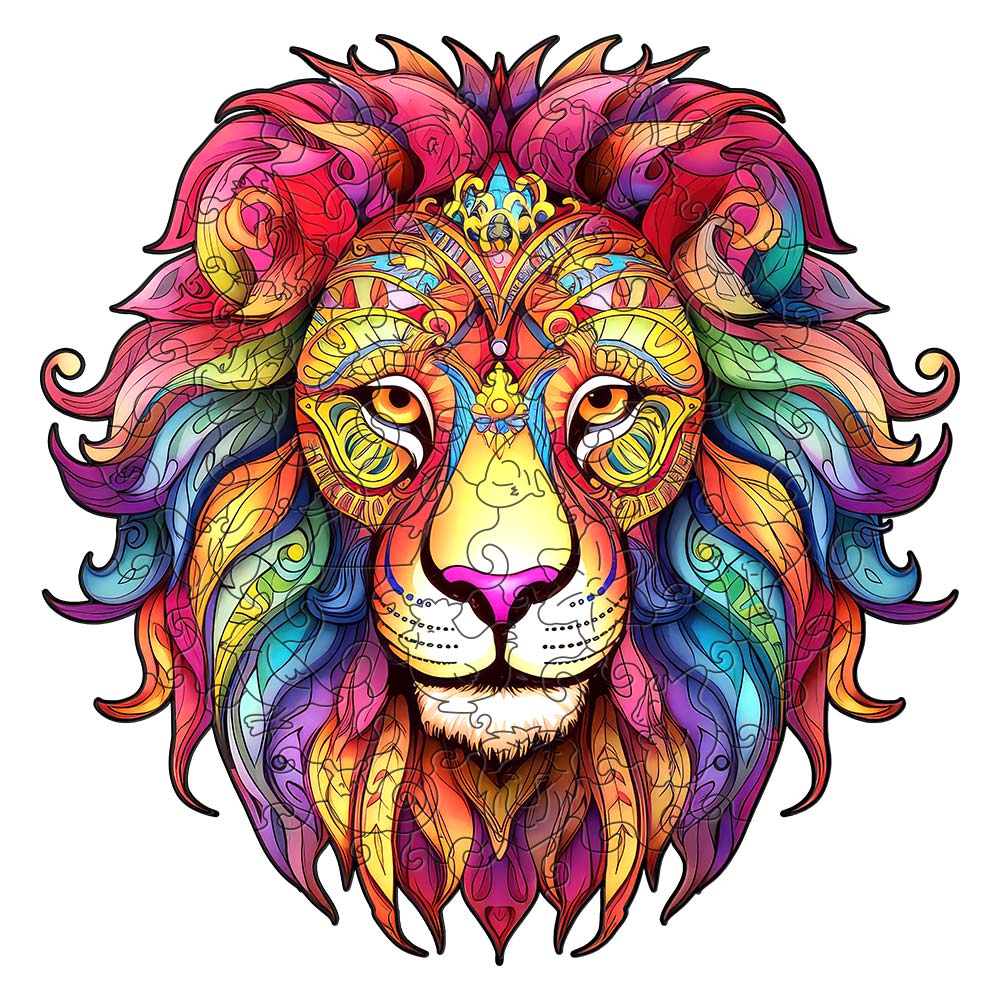 Lion's Pride Mosaic - Wooden Jigsaw Puzzle – Wooden Puzzle