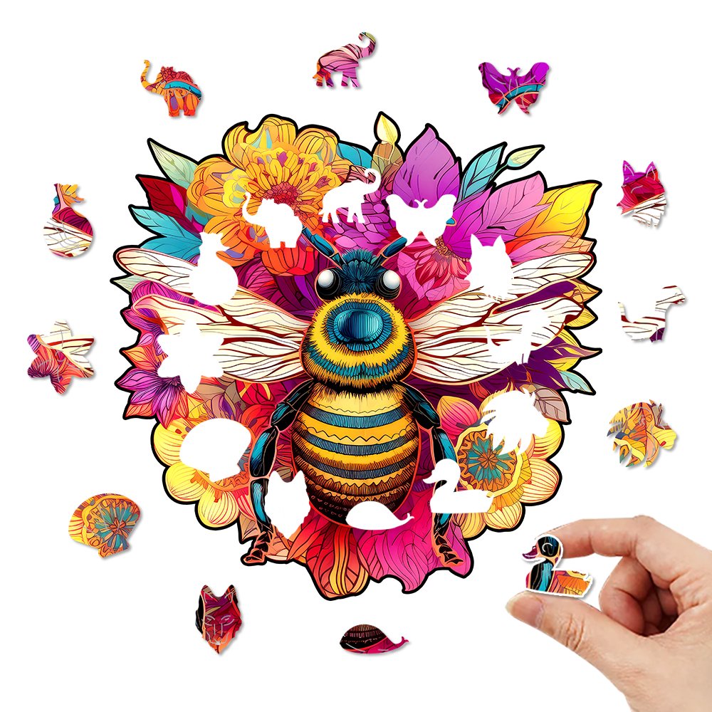 Bee Blossom Brainteaser - Wooden Jigsaw Puzzle - Wooden Puzzle