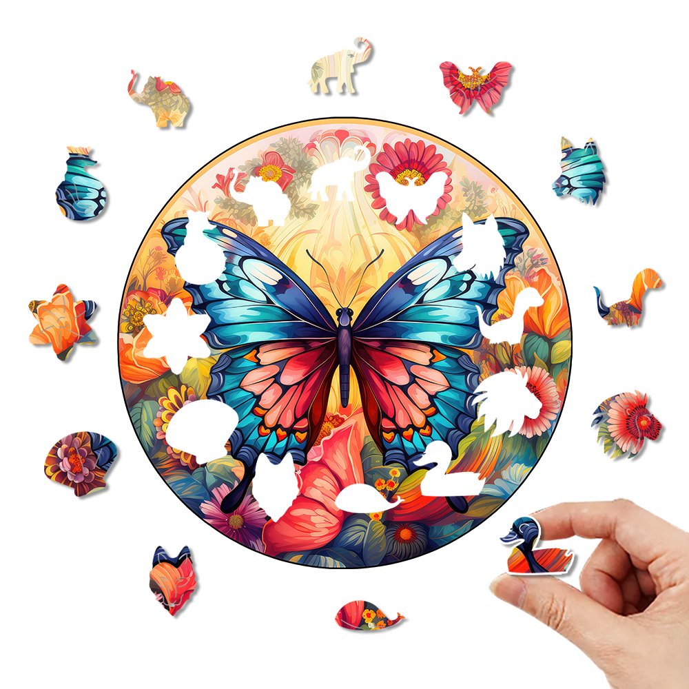 Butterfly Euphoria - Wooden Jigsaw Puzzle - Wooden Puzzle