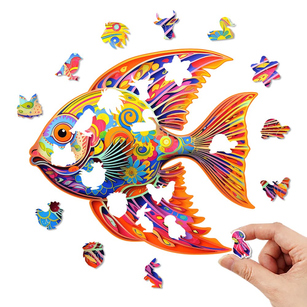 Colorful Fish - Wooden Jigsaw Puzzle - Wooden Puzzle