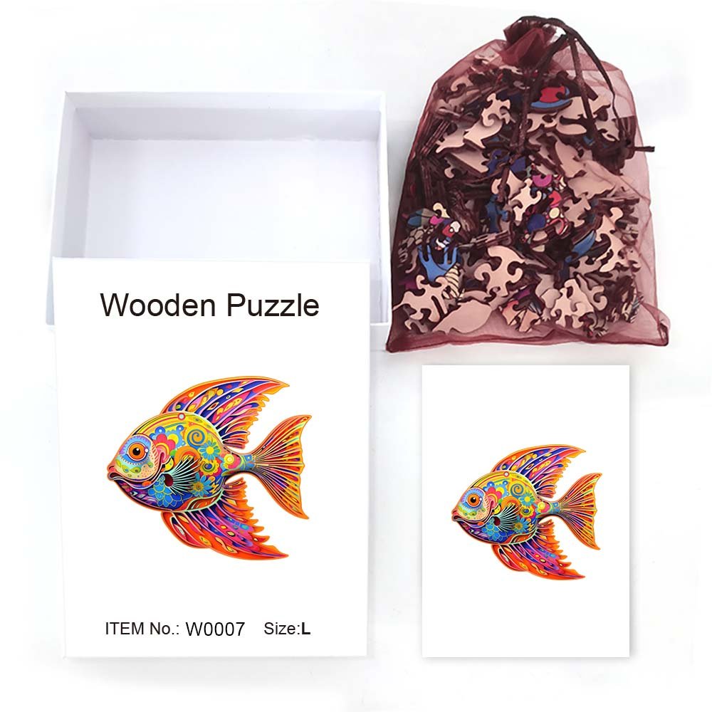 Colorful Fish - Wooden Jigsaw Puzzle - Wooden Puzzle