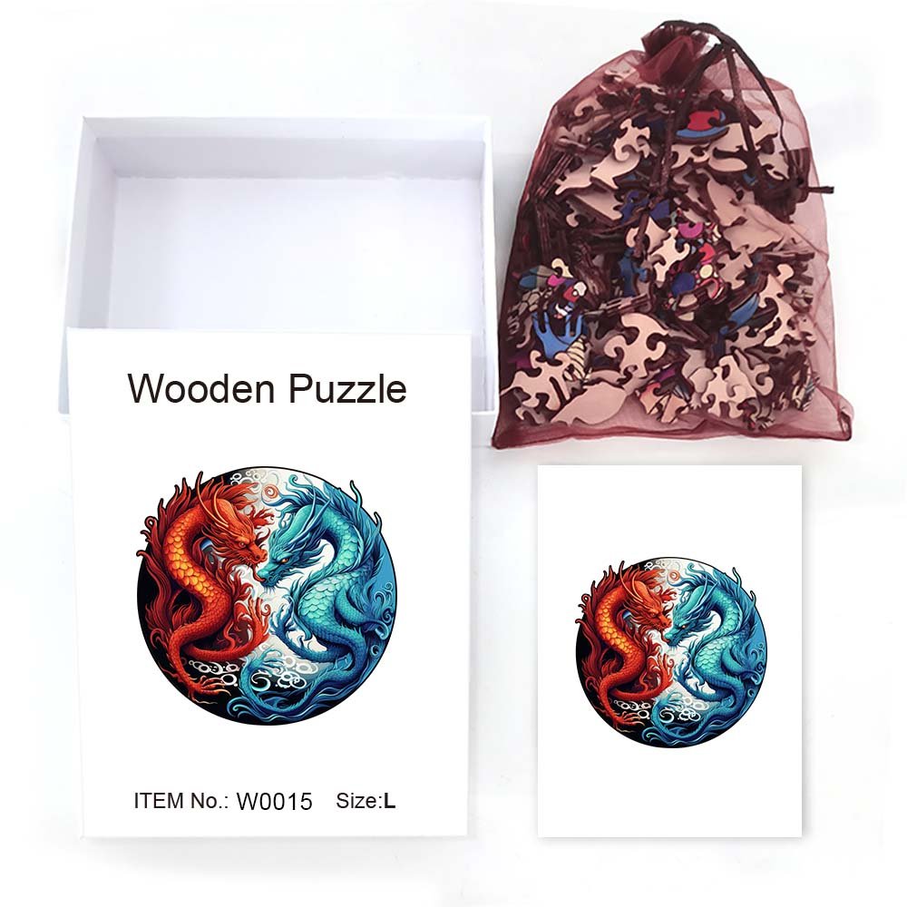 Dragons' Dual Quest - Wooden Jigsaw Puzzle - Wooden Puzzle