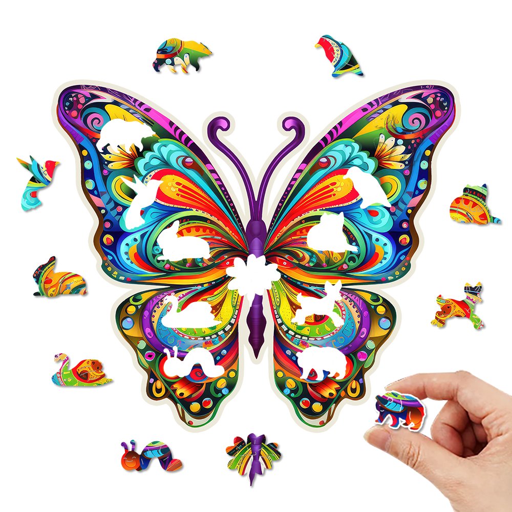 Enchanted Butterfly Challenge - Wooden Jigsaw Puzzle - Wooden Puzzle