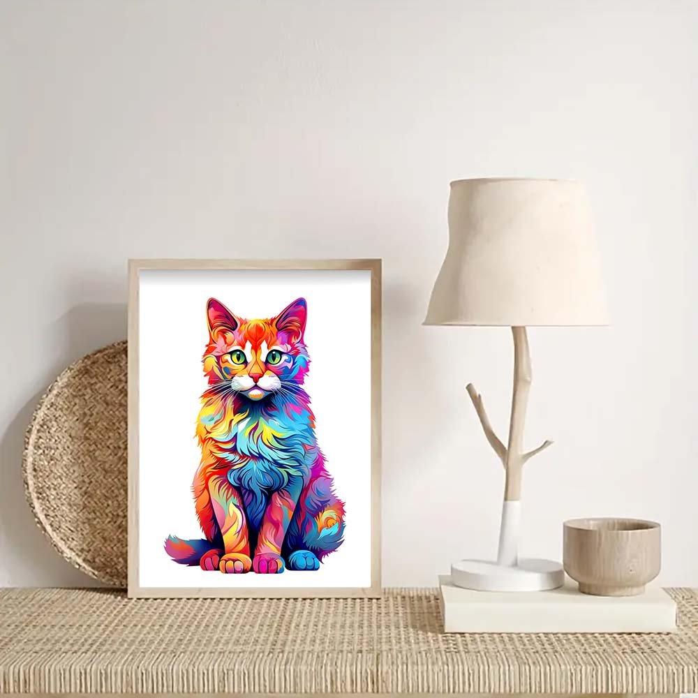 Furry Cat - Wooden Jigsaw Puzzle - Wooden Puzzle