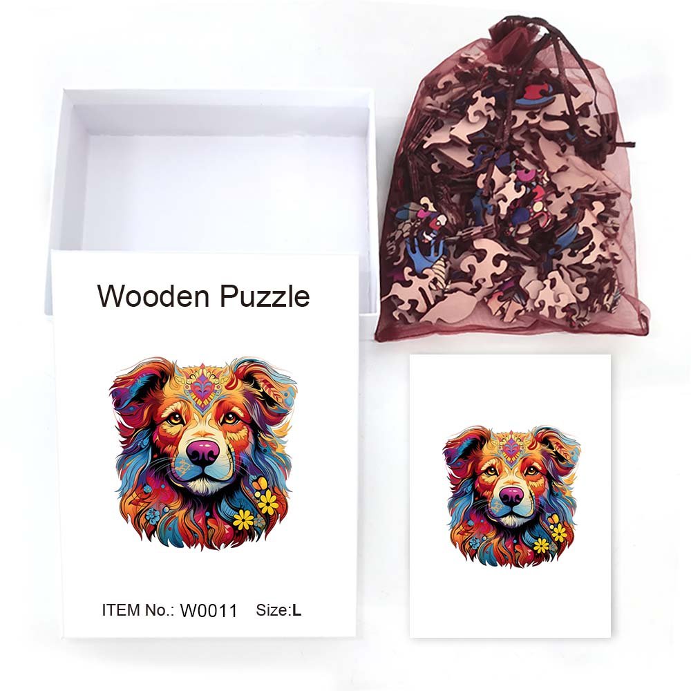 Golden Retriever's Dog Delight - Wooden Jigsaw Puzzle - Wooden Puzzle