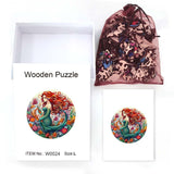Green Mermaid - Wooden Jigsaw Puzzle - Wooden Puzzle