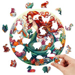 Green Mermaid - Wooden Jigsaw Puzzle - Wooden Puzzle