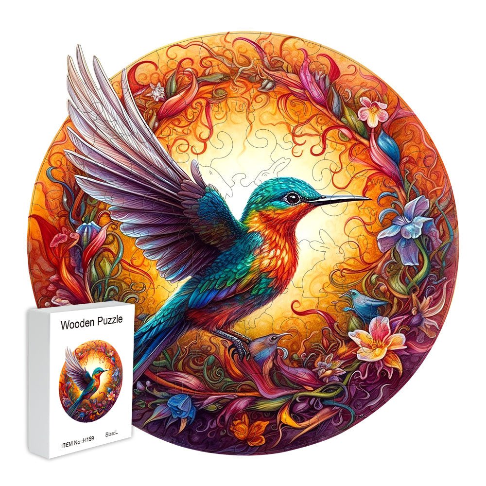 Zen Puzzles Wooden Jigsaw Puzzle - Ruby-Throated Hummingbird – Wind River