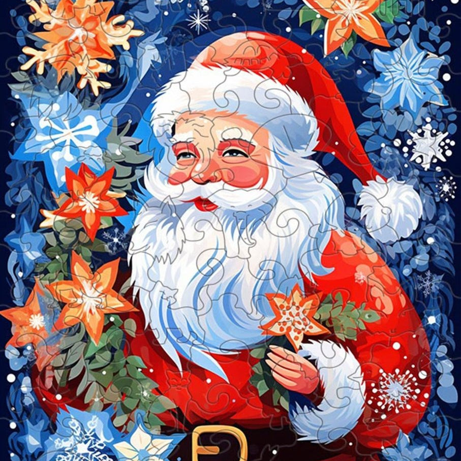 Jolly Saint Nick - Wooden Jigsaw Puzzle - Wooden Puzzle