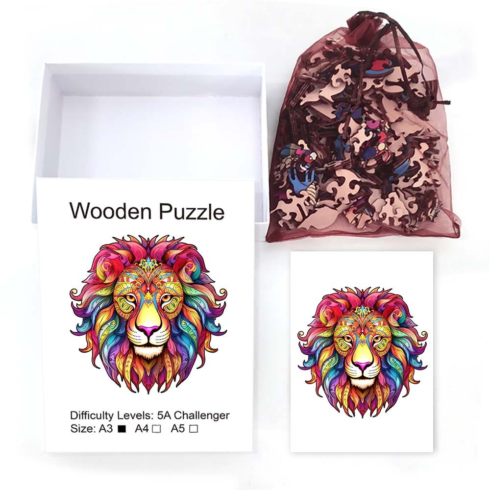 Lion's Pride Mosaic - Wooden Jigsaw Puzzle – Wooden Puzzle