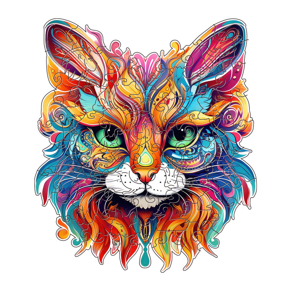 Majestic Kitty Marvel - Wooden Jigsaw Puzzle - Wooden Puzzle