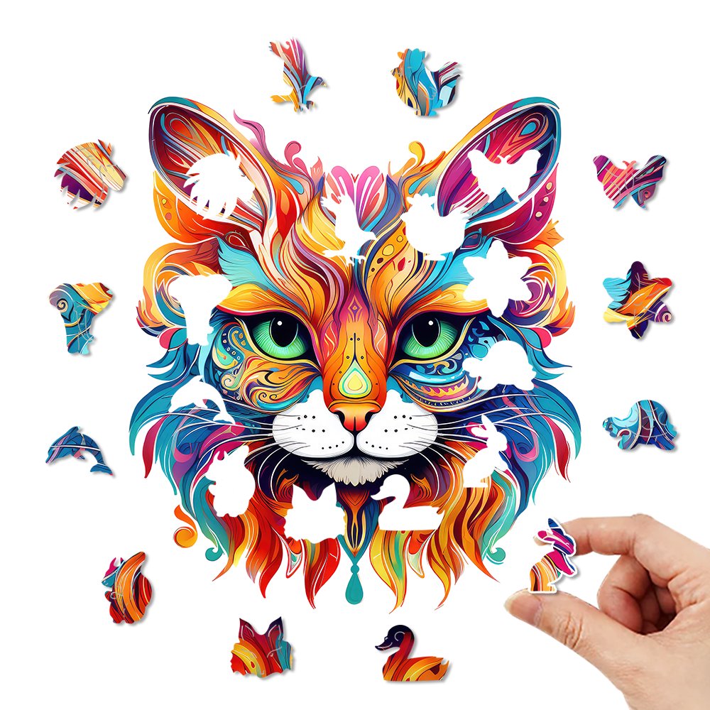 Majestic Kitty Marvel - Wooden Jigsaw Puzzle - Wooden Puzzle