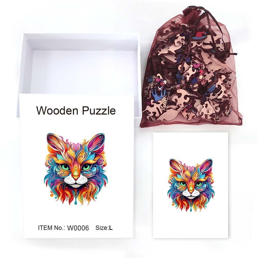 Majestic Kitty Marvel - Wooden Jigsaw Puzzle - Wooden Puzzle