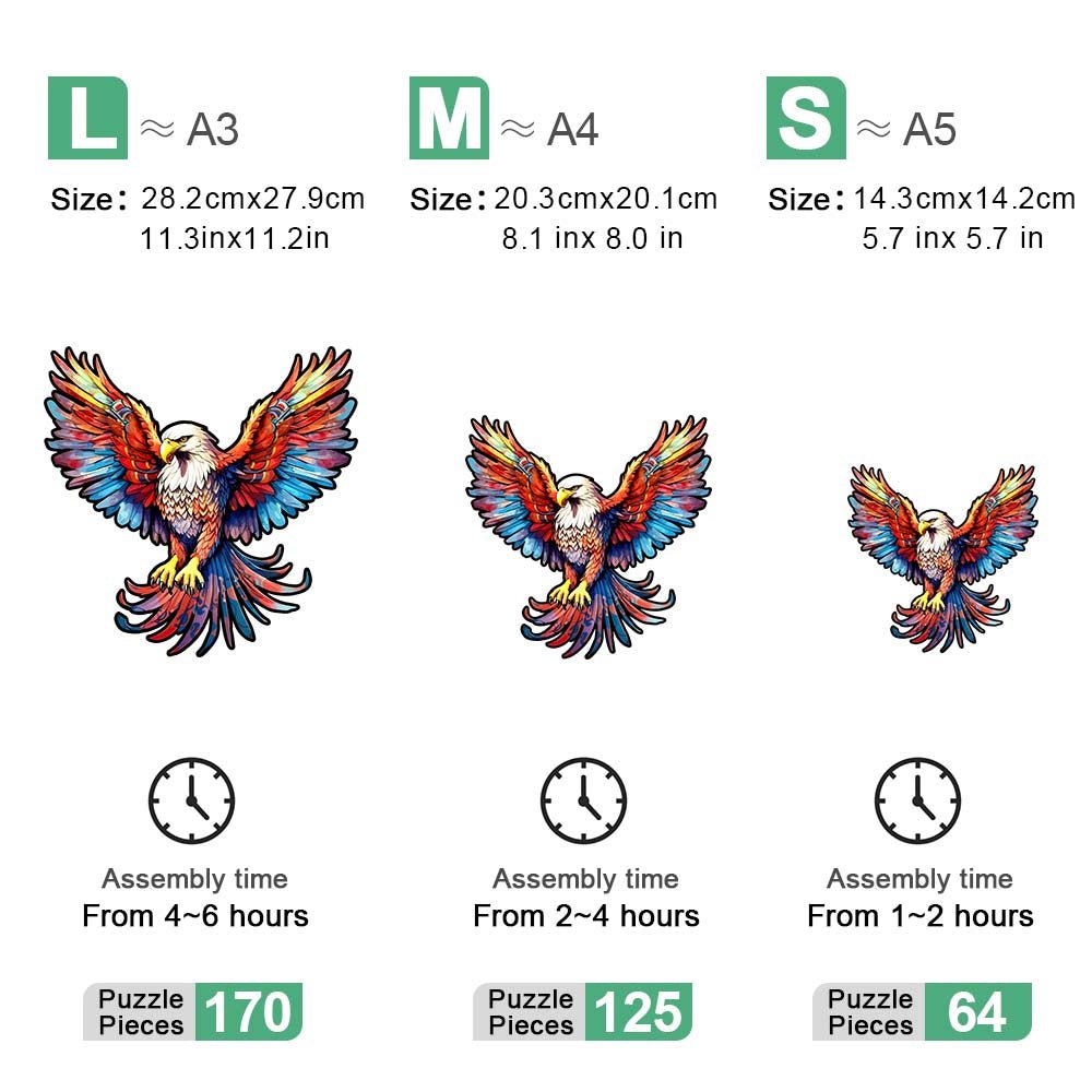 Majesty American Eagle - Wooden Jigsaw Puzzle - Wooden Puzzle