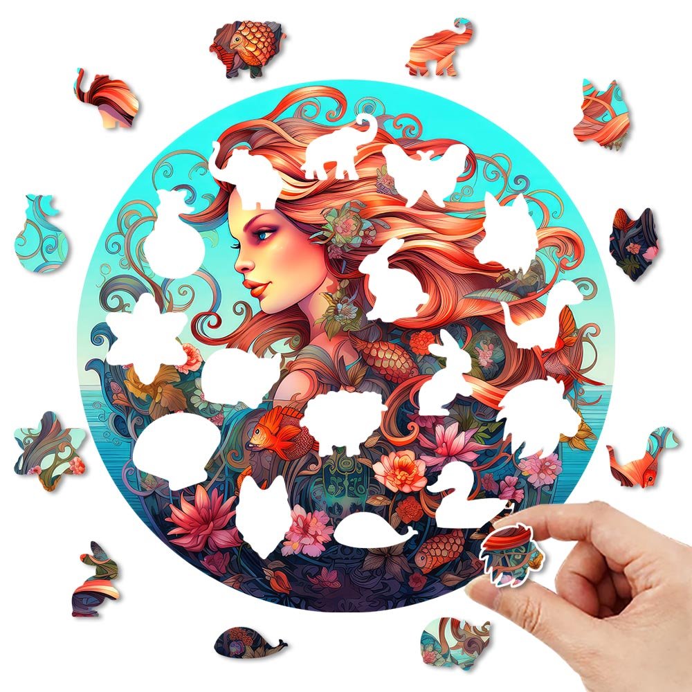 Mermaid - Wooden Jigsaw Puzzle - Wooden Puzzle