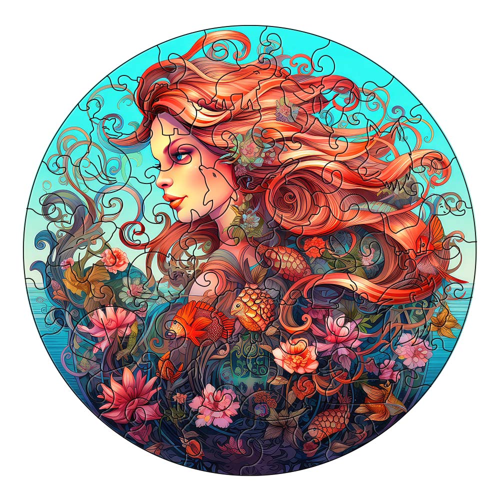 Mermaid - Wooden Jigsaw Puzzle - Wooden Puzzle