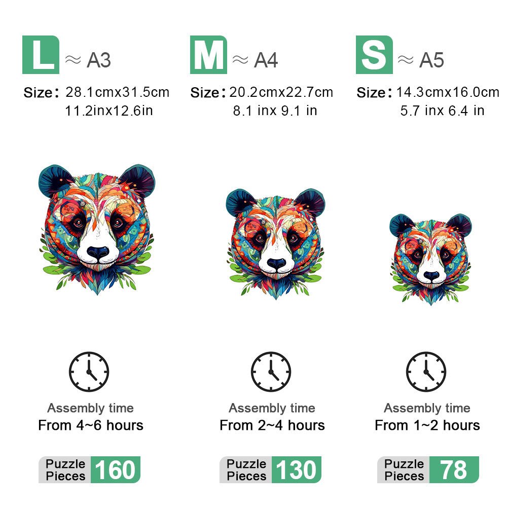 Panda's Playful - Wooden Jigsaw Puzzle - Wooden Puzzle