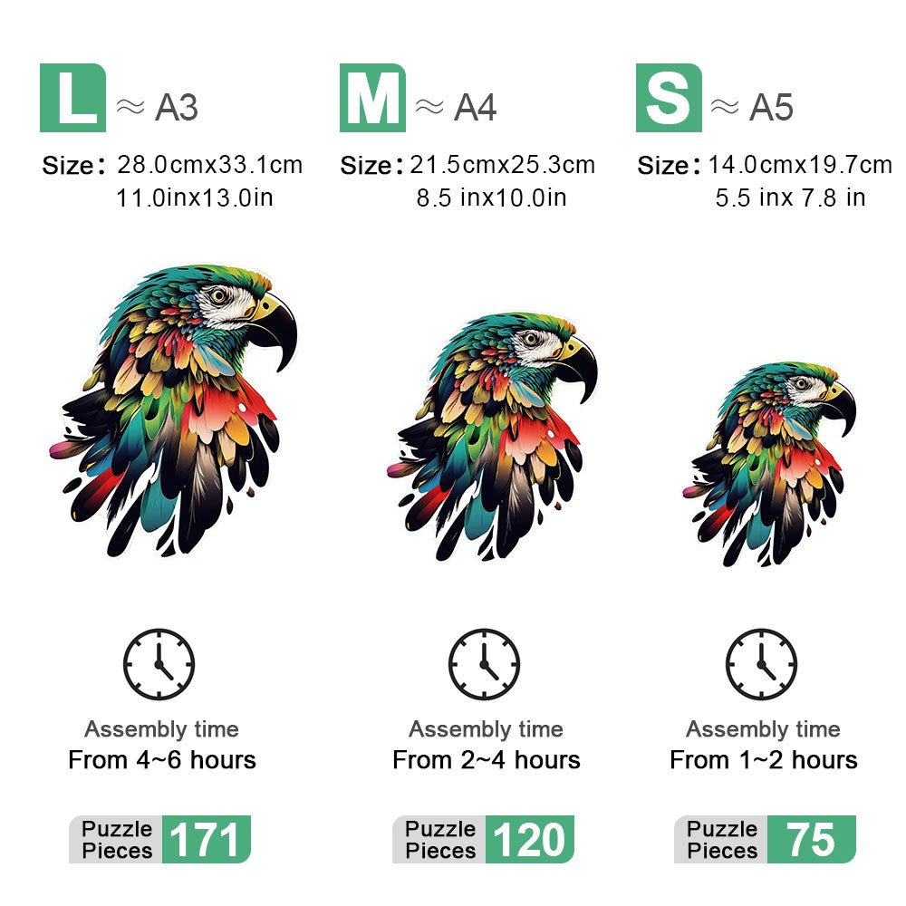 Parrot - Wooden Jigsaw Puzzle - Wooden Puzzle