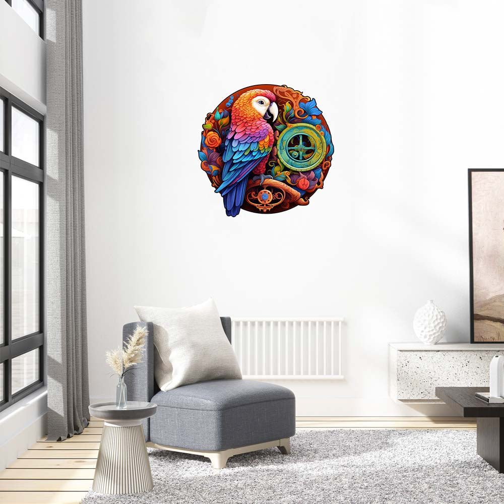 Parrot's Melodic Enigma - Wooden Jigsaw Puzzle - Wooden Puzzle