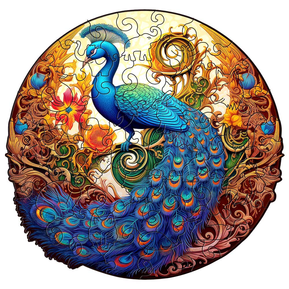 Peacock's Majesty - Wooden Jigsaw Puzzle - Wooden Puzzle