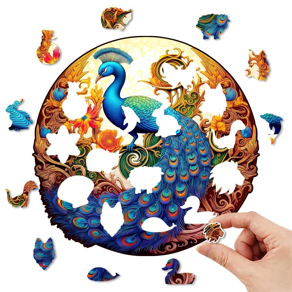 Peacock's Majesty - Wooden Jigsaw Puzzle - Wooden Puzzle