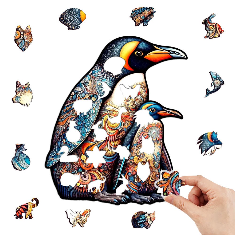 Penguin Family - Wooden Jigsaw Puzzle - Wooden Puzzle
