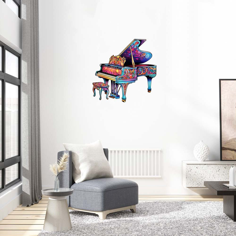 Piano's Melodic Odyssey - Wooden Jigsaw Puzzle - Wooden Puzzle