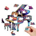 Piano's Melodic Odyssey - Wooden Jigsaw Puzzle - Wooden Puzzle