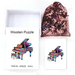 Piano's Melodic Odyssey - Wooden Jigsaw Puzzle - Wooden Puzzle