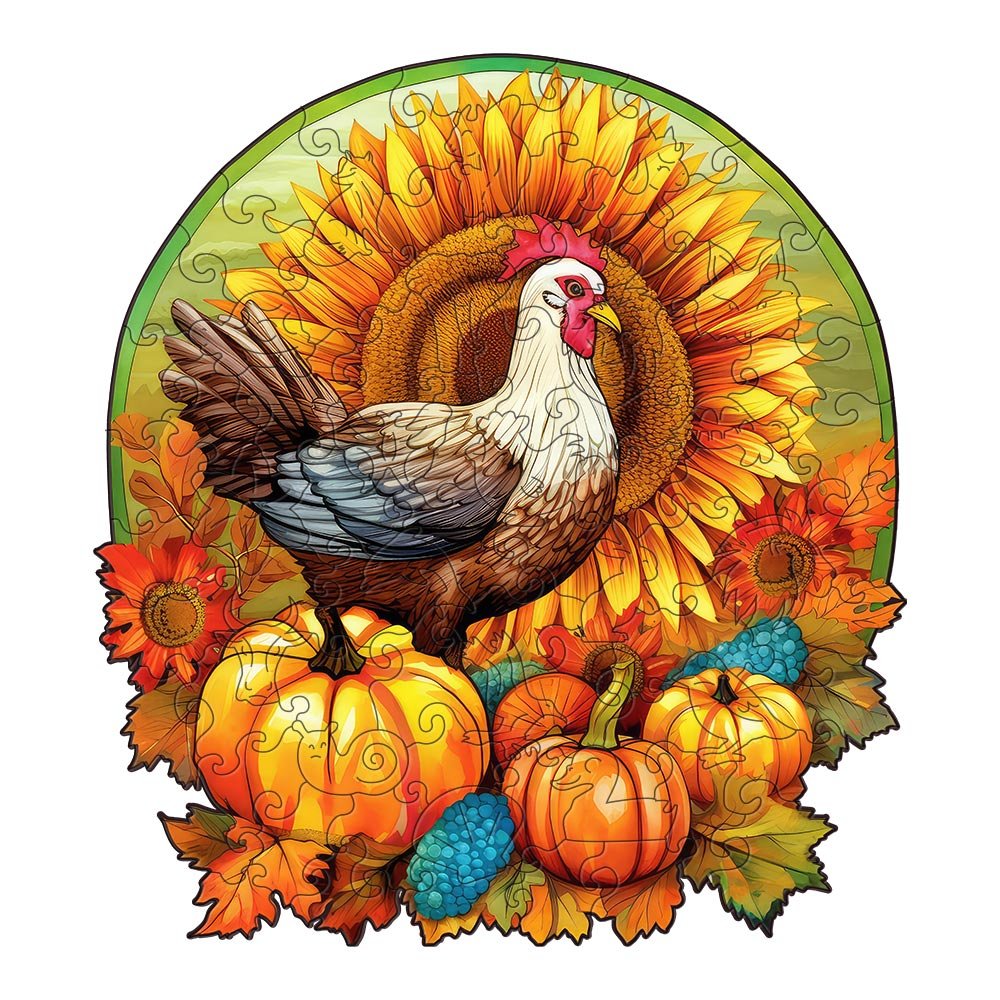 Thanksgiving Bounty Delight - Wooden Jigsaw Puzzle - Wooden Puzzle