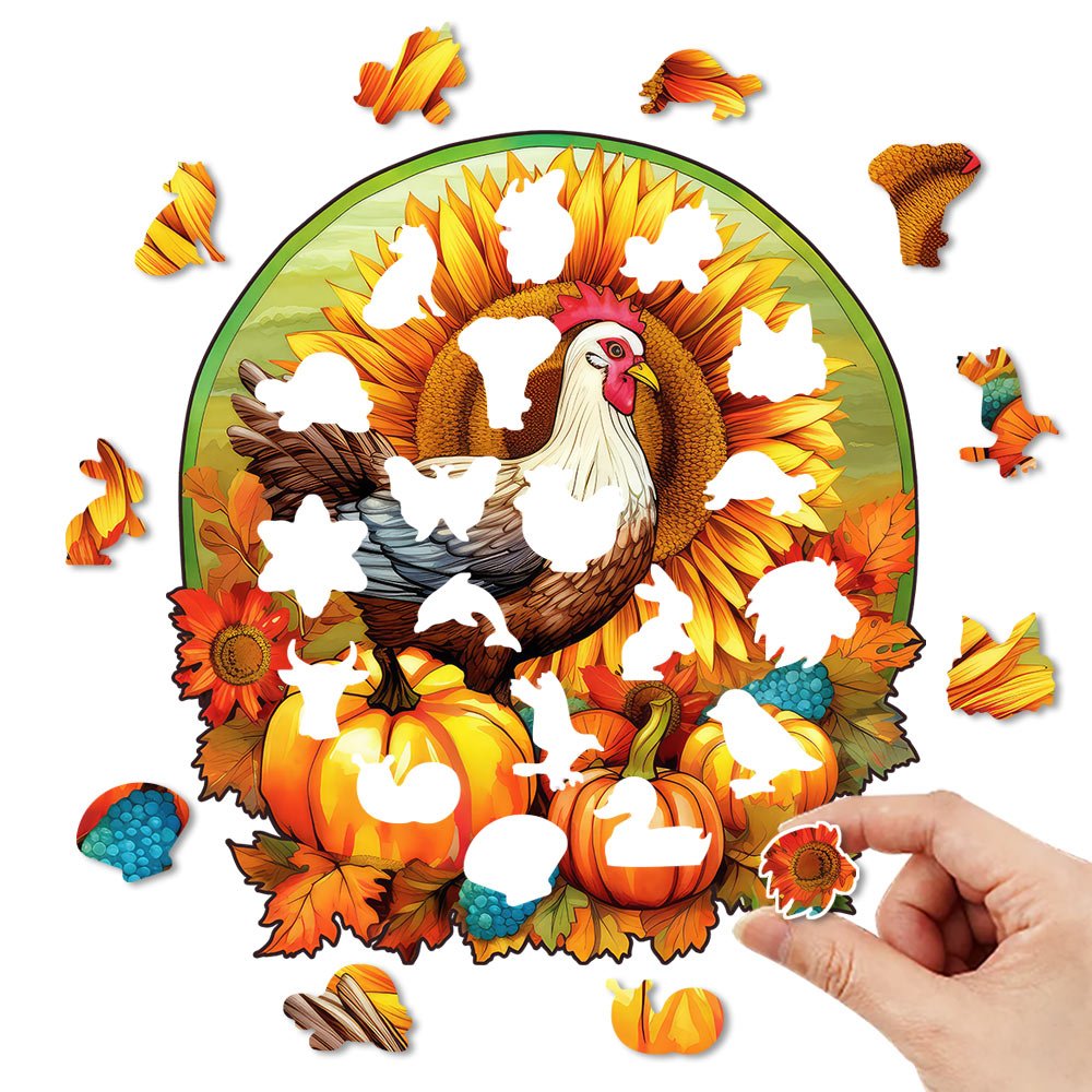 Thanksgiving Bounty Delight - Wooden Jigsaw Puzzle - Wooden Puzzle