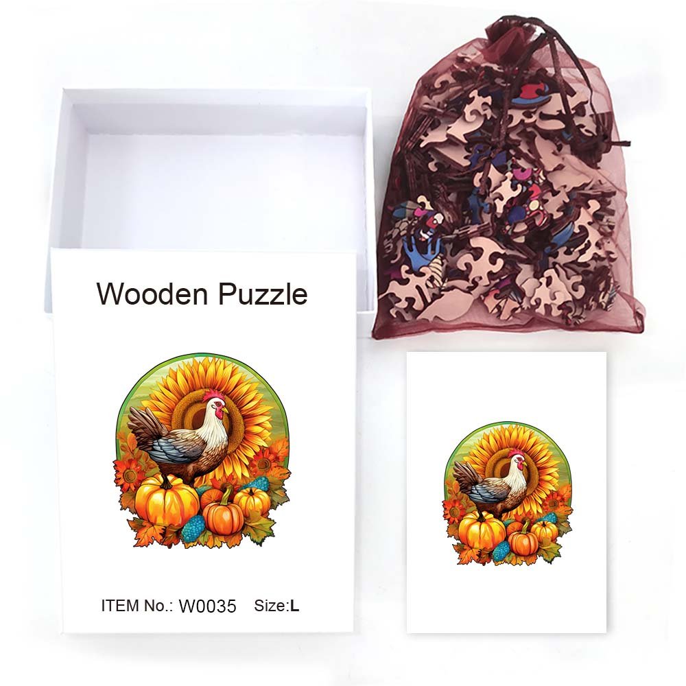Thanksgiving Bounty Delight - Wooden Jigsaw Puzzle - Wooden Puzzle