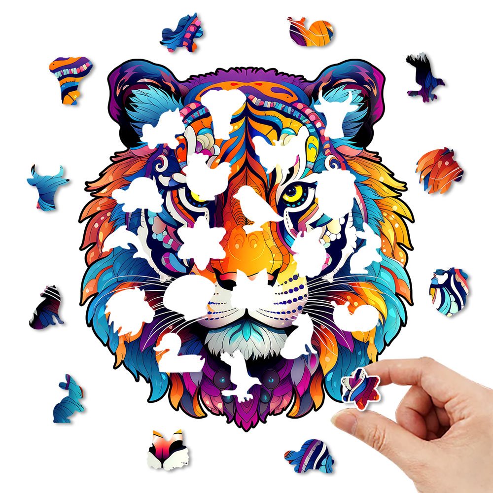 Tiger Mosaic - Wooden Jigsaw Puzzle - Wooden Puzzle