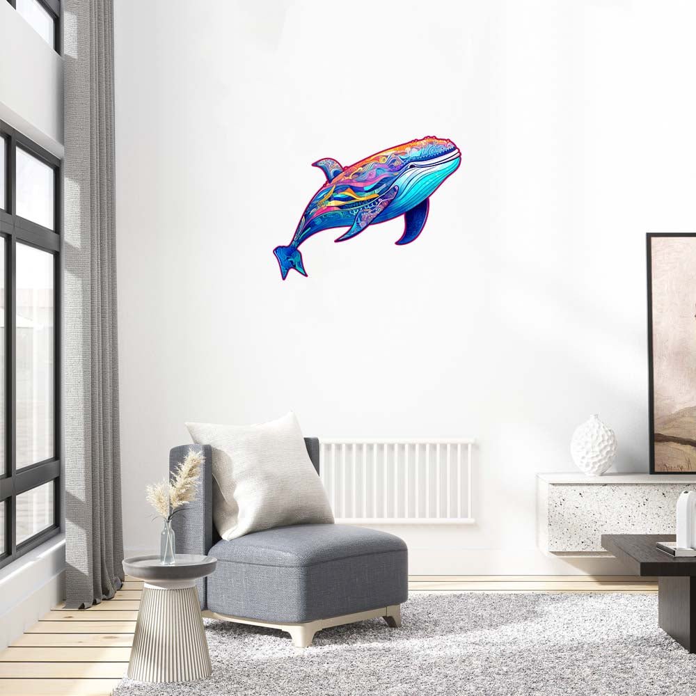 Whale's Graceful Dive - Wooden Jigsaw Puzzle - Wooden Puzzle