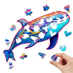 Whale's Graceful Dive - Wooden Jigsaw Puzzle - Wooden Puzzle