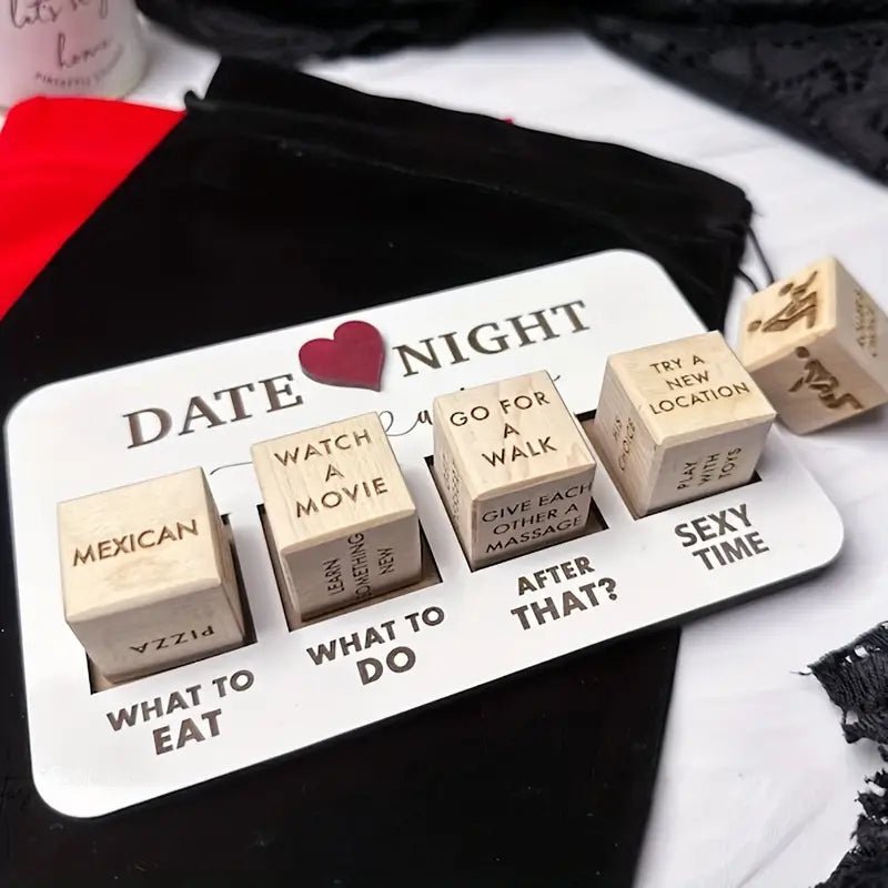 Wooden Date Night Dice After Dark Edition - The Ultimate Christmas & New Year Gift for Couples - Wooden Puzzle